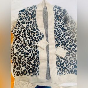LOFT Animal Print Cardigan